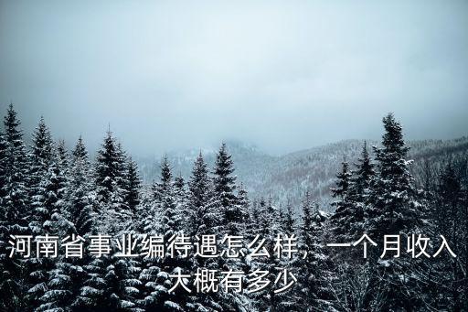 河南省事業編待遇怎么樣，一個月收入大概有多少