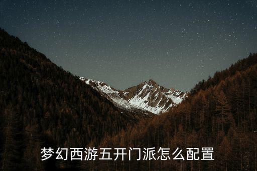 夢幻西游五開門派怎么配置