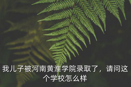 我兒子被河南黃淮學(xué)院錄取了，請問這個學(xué)校怎么樣