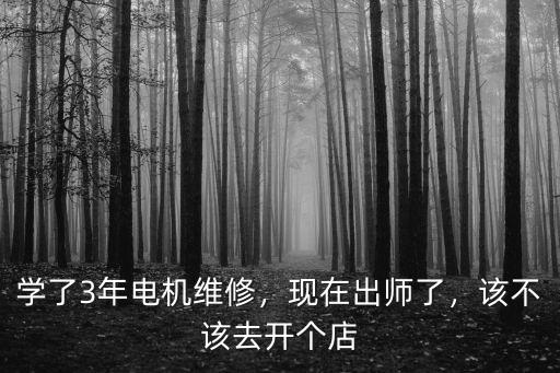學(xué)了3年電機(jī)維修，現(xiàn)在出師了，該不該去開(kāi)個(gè)店
