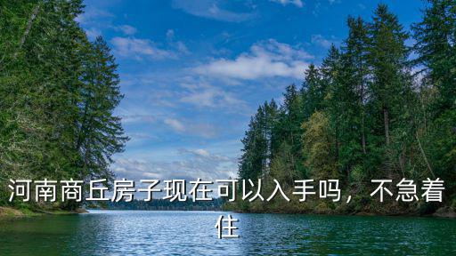 河南商丘房子現(xiàn)在可以入手嗎，不急著住