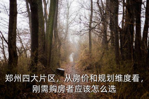 鄭州四大片區，從房價和規劃維度看，剛需購房者應該怎么選