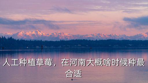 人工種植草莓，在河南大概啥時候種最合適