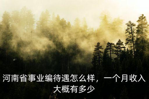 河南省事業(yè)編待遇怎么樣，一個(gè)月收入大概有多少