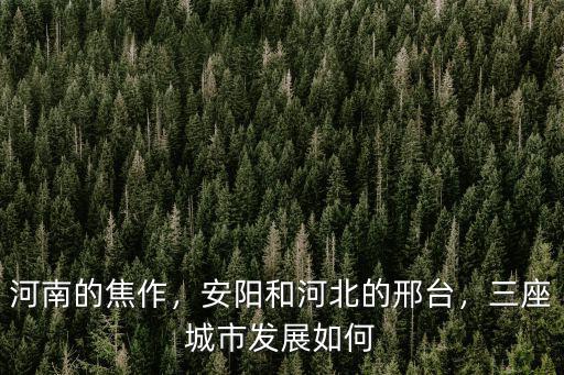 河南的焦作，安陽和河北的邢臺，三座城市發展如何
