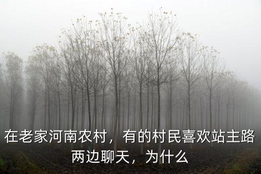 在老家河南農(nóng)村，有的村民喜歡站主路兩邊聊天，為什么