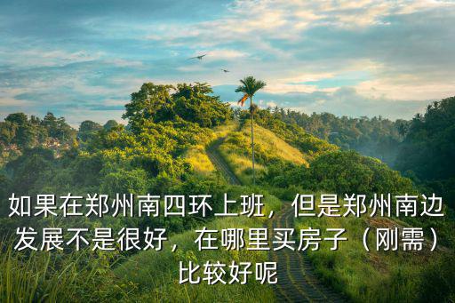 如果在鄭州南四環上班，但是鄭州南邊發展不是很好，在哪里買房子（剛需）比較好呢