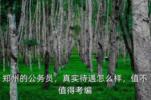 鄭州的公務員，真實待遇怎么樣，值不值得考編