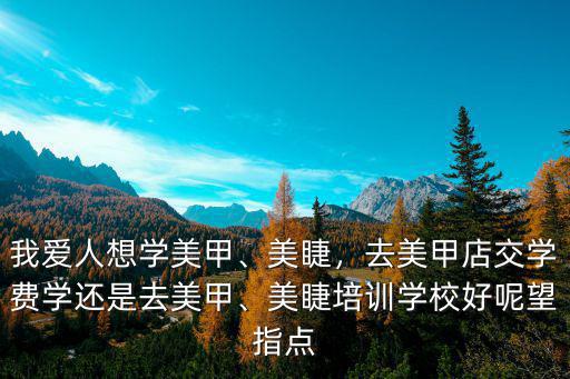 我愛(ài)人想學(xué)美甲、美睫，去美甲店交學(xué)費(fèi)學(xué)還是去美甲、美睫培訓(xùn)學(xué)校好呢望指點(diǎn)