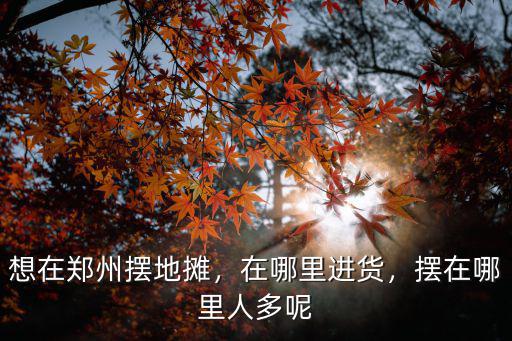 想在鄭州擺地攤，在哪里進貨，擺在哪里人多呢