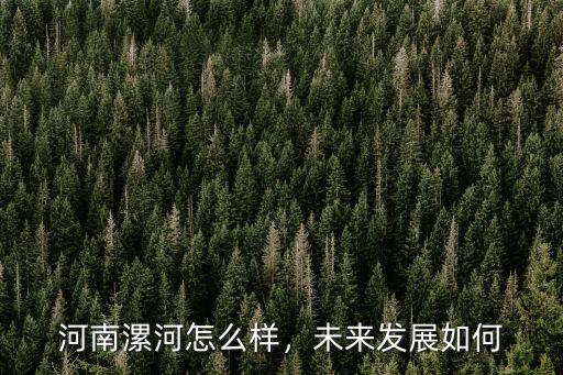 河南漯河怎么樣，未來發展如何