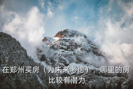 在鄭州買房（為未來考慮），哪里的房比較有潛力