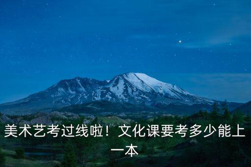 美術藝考過線啦！文化課要考多少能上一本