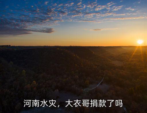 河南水災，大衣哥捐款了嗎