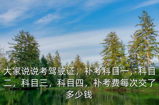 大家說說考駕駛證，補(bǔ)考科目一，科目二，科目三，科目四，補(bǔ)考費(fèi)每次交了多少錢