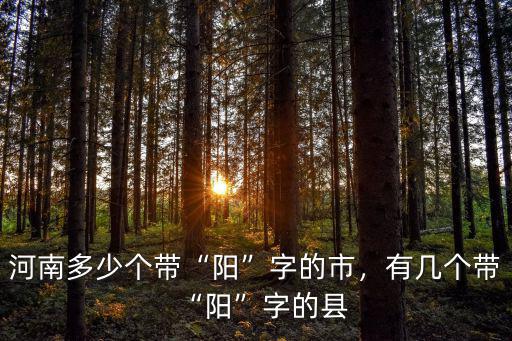 河南有多少個帶陽,河南多少個帶陽字的市