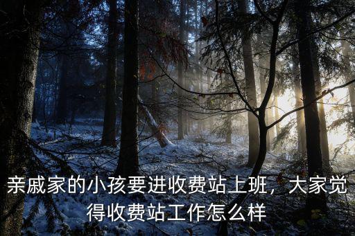 親戚家的小孩要進(jìn)收費(fèi)站上班，大家覺得收費(fèi)站工作怎么樣