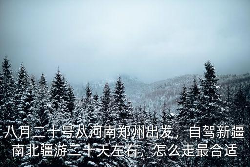 八月二十號從河南鄭州出發，自駕新疆南北疆游二十天左右，怎么走最合適