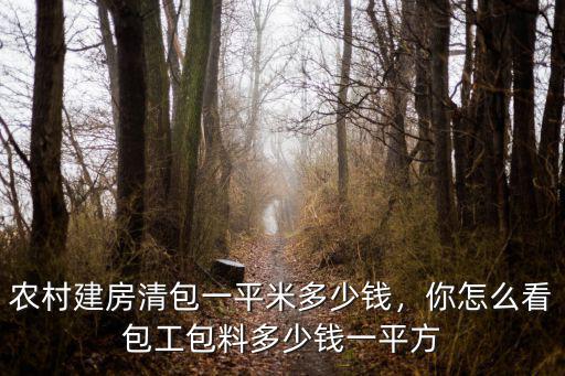農村建房清包一平米多少錢，你怎么看包工包料多少錢一平方