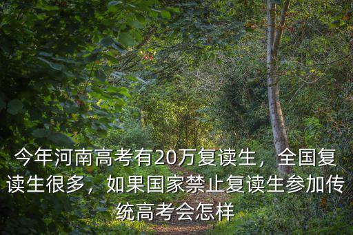 今年河南高考有20萬復(fù)讀生，全國復(fù)讀生很多，如果國家禁止復(fù)讀生參加傳統(tǒng)高考會(huì)怎樣