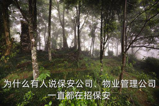 為什么有人說(shuō)保安公司、物業(yè)管理公司一直都在招保安