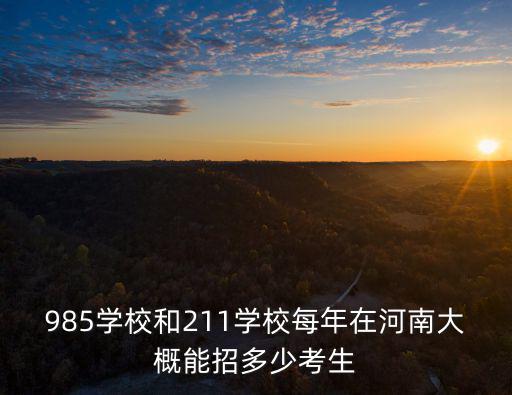 985在河南招收多少人,哪些985在河南招人比較多