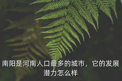 南陽是河南人口最多的城市，它的發(fā)展?jié)摿υ趺礃? class=