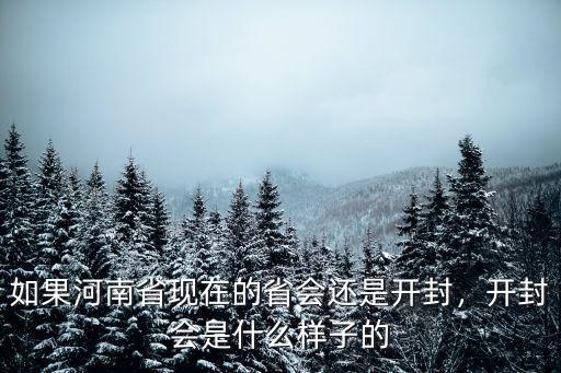 如果河南省現在的省會還是開封，開封會是什么樣子的
