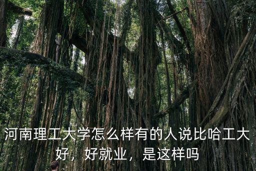 河南理工大學怎么樣有的人說比哈工大好，好就業(yè)，是這樣嗎