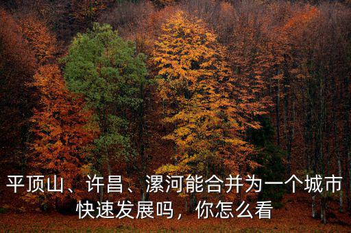 平頂山、許昌、漯河能合并為一個城市快速發(fā)展嗎，你怎么看