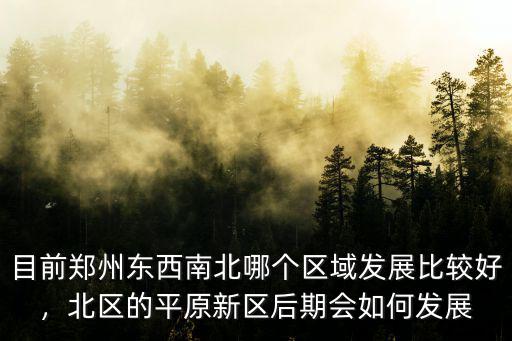 目前鄭州東西南北哪個區域發展比較好，北區的平原新區后期會如何發展