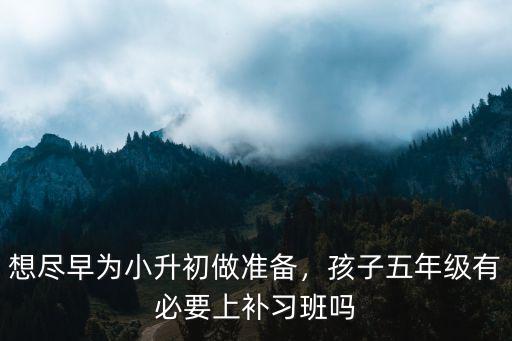 想盡早為小升初做準備，孩子五年級有必要上補習班嗎