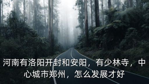 河南有洛陽開封和安陽，有少林寺，中心城市鄭州，怎么發展才好