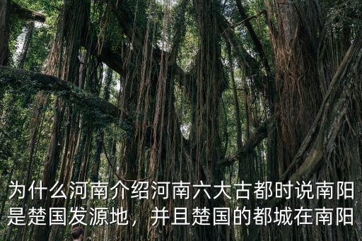 為什么河南介紹河南六大古都時說南陽是楚國發源地，并且楚國的都城在南陽