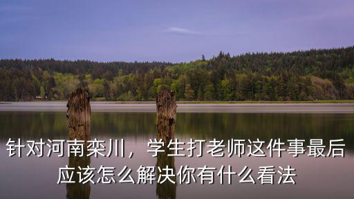 針對河南欒川，學(xué)生打老師這件事最后應(yīng)該怎么解決你有什么看法