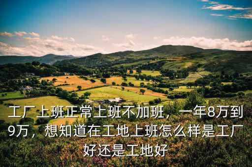 工廠上班正常上班不加班，一年8萬到9萬，想知道在工地上班怎么樣是工廠好還是工地好