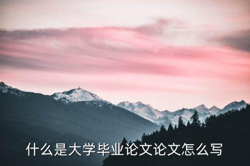 什么是大學(xué)畢業(yè)論文論文怎么寫