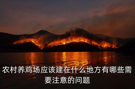 農村養雞場應該建在什么地方有哪些需要注意的問題
