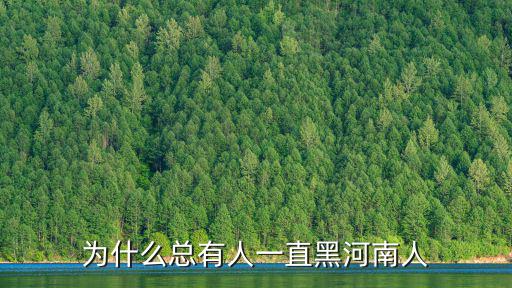 怎么黑河南人,為什么總有人一直黑河南人