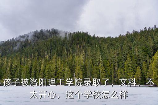 孩子被洛陽理工學院錄取了，文科，不太開心，這個學校怎么樣
