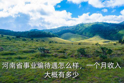 河南省事業編待遇怎么樣，一個月收入大概有多少