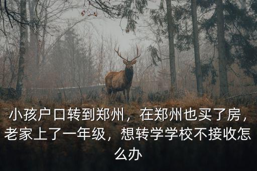 小孩戶口轉到鄭州，在鄭州也買了房，老家上了一年級，想轉學學校不接收怎么辦
