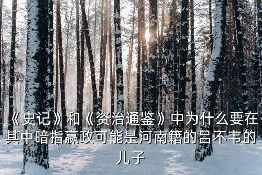 《史記》和《資治通鑒》中為什么要在其中暗指嬴政可能是河南籍的呂不韋的兒子