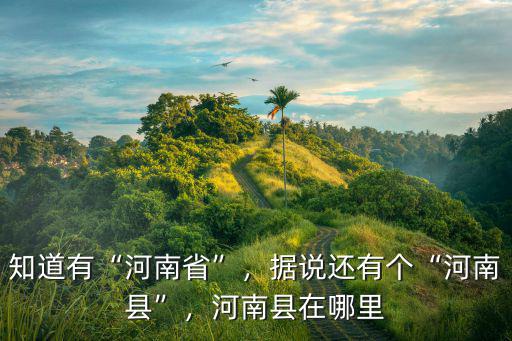 知道有“河南省”，據說還有個“河南縣”，河南縣在哪里