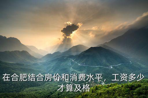 在合肥結合房價和消費水平，工資多少才算及格