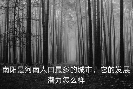 南陽是河南人口最多的城市，它的發展潛力怎么樣