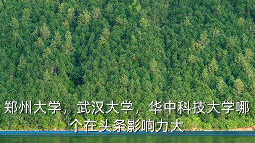 鄭州大學(xué)，武漢大學(xué)，華中科技大學(xué)哪個在頭條影響力大