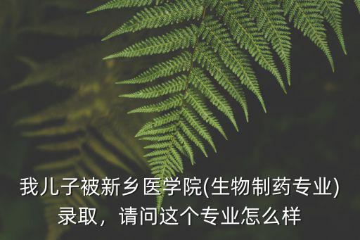 我兒子被新鄉(xiāng)醫(yī)學(xué)院(生物制藥專業(yè))錄取，請(qǐng)問這個(gè)專業(yè)怎么樣