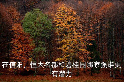 信陽市恒大名都學區在哪里,恒大名都和碧桂園哪家強