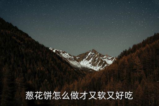 蔥花餅怎么做才又軟又好吃